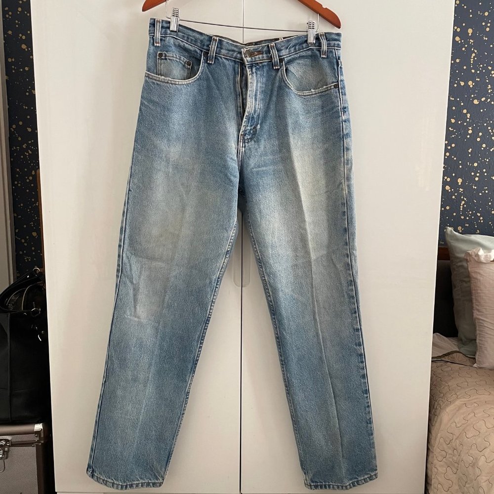 Kirkland Signature Straight Leg Jeans Men's 34x32 Blue Medium Wash 5-Pocket
